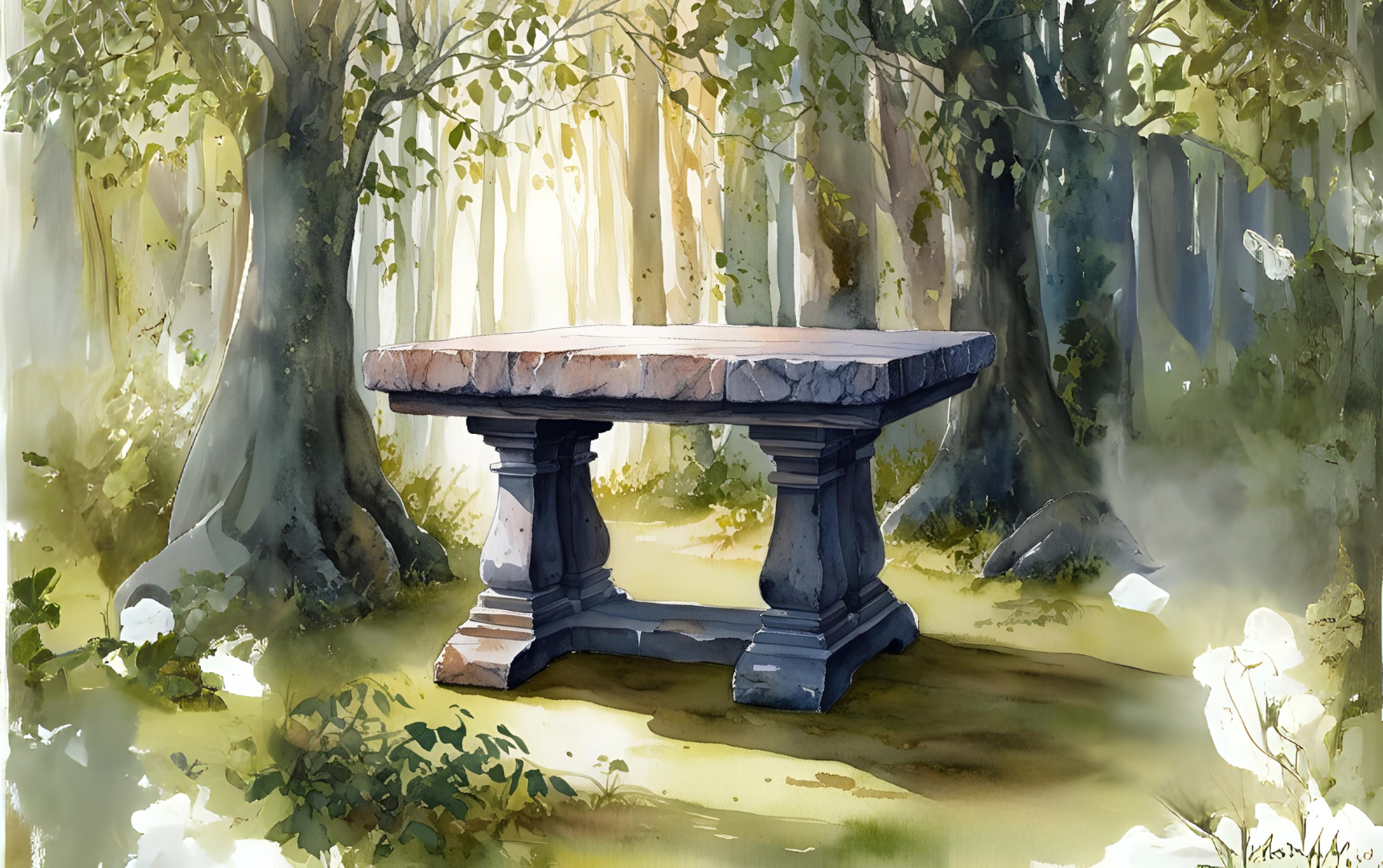 Illustration of Aslan on the Stone Table before his sacrifice in The Lion, the Witch and the Wardrobe – symbolic of Christ’s crucifixion.